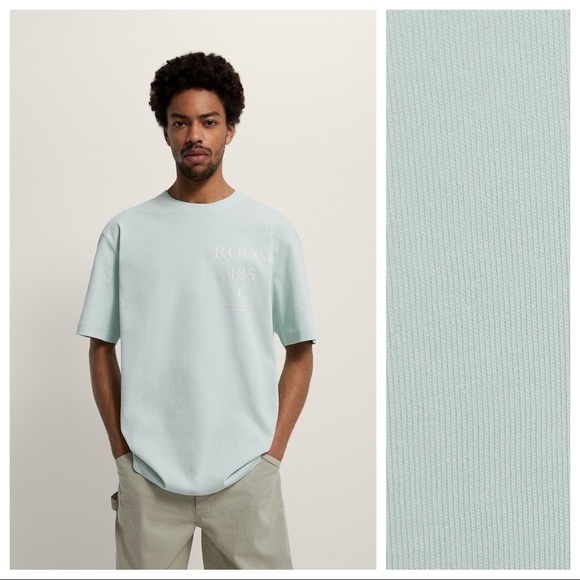 Zara Light Blue Short Sleeve Tee - Picture 1 of 8